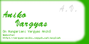 aniko vargyas business card